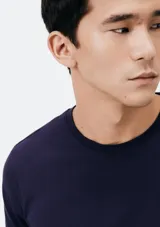 Remera básica de manga corta color gris claro, con cuello redondo.