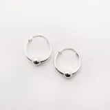 Aros de plata 925 con diseño de bolita, diámetro de 16 mm.