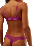 Colaless de encaje color celeste con pequeños lunares.