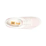 Zapatillas urbanas de cuero color rosa pálido y blanco, con cordones y suela chunky de goma color caramelo.