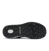 Bota de trekking Columbia Newton Wander LTR para mujer, color gris con detalles en negro y cordones celestes. Capellada de cuero impermeable, tecnología Omni-Tech para repelencia al agua y transpirabilidad, entresuela TechLite para amortiguación y absorción de impactos, y suela Omni-Grip para tracción en todo tipo de terreno.