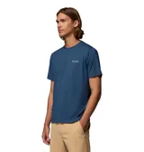 Remera azul de manga corta Columbia con tecnología Omni-Shade™ UPF 50 para protección solar y Omni-Wick™ para absorción de la humedad.