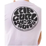 Remera violeta de manga corta con logo circular de Rip Curl en el pecho.