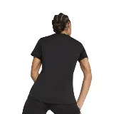 Remera Puma Essential V Neck negra de corte clásico, con cuello en V y logo blanco bordado en el pecho.