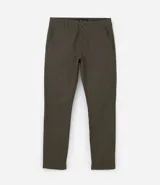 Pantalón skinny de sarga color verde oliva, con bolsillos laterales y traseros. Cierre con botón y cremallera.
