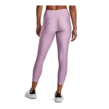 Calza de mujer Under Armour HeatGear® de tiro alto hasta el tobillo, color gris azulado, con cintura antideslizante y logo en la pierna.