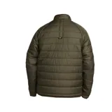Campera puffer color verde oliva con cierre frontal y cuello alto. Logo de Nike bordado en el pecho.