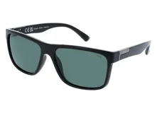 Lentes de sol INVU con montura cuadrada negra y lentes polarizadas grises.