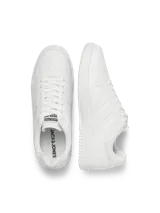Championes urbanos blancos de Jack & Jones, con suela de goma, puntera redonda y forro de malla de poliéster.