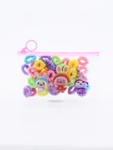 Pack de 50 gomitas de pelo elásticas de colores surtidos.
