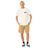 Remera blanca de manga corta con logo Rip Curl estampado en el pecho.