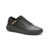 Zapatillas Caterpillar Hex + de cuero negro, con cordones y suela de goma robusta.