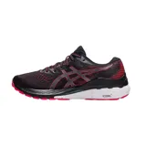 Championes de running Asics Gel-Kayano 28, color negro con detalles en rojo.