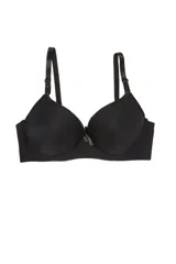 Soutien con aro, de color azul, con breteles regulables y moño pequeño en el centro.