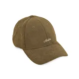 Gorra estructurada de corderoy color marrón con bordado frontal con el nombre "Martha". Ajustable, de visera curva y altura de corona baja.