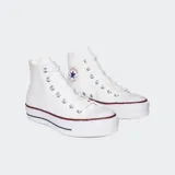 Championes Converse Chuck Taylor All Star Lift blancos de caña alta con plataforma.