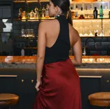 Falda larga con estampado animal print de leopardo.