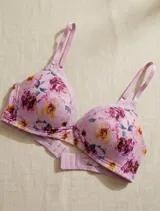 Pack de 2 soutiens color borgoña con encaje, sin aro y copa formada, marca Jessica Simpson. Breteles fijos de largo regulable. Abrocha detrás en tres posiciones.