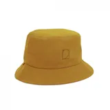Gorro tipo bucket color mostaza con logo bordado en el lateral.
