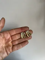 Par de caravanas hechas a mano en bronce dorado, con forma de ramitas.