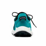 Zapatillas Columbia Drainmaker XTR para hombre, color negro con detalles en verde y suela beige. Diseño sin cordones, con capellada de malla de secado rápido, entresuela ligera con puertos de drenaje y suela de goma con micro ranuras para mayor tracción.