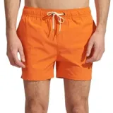 Short de baño naranja con cintura elástica y cordón ajustable.