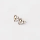 Par de caravanas tipo gota en plata 925 con detalles en oro y circonias.