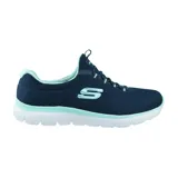 Zapatillas deportivas Skechers Summits color azul marino, con cordones elásticos, capellada de malla knit y plantilla Memory Foam.