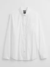 Camisa de hombre a cuadros azules y blancos, corte slim fit, de popelina.