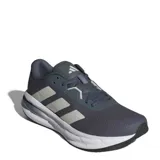 Championes Adidas Galaxy 7 color gris con detalles en blanco y las tres tiras características de la marca en color crema.