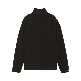 Campera de micropolar negro con cierre frontal, cuello alto y logo de Puma bordado en el pecho.