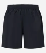 Bermuda masculina de microfibra color amarillo pálido, con cintura elástica ajustable mediante cordón y bolsillos laterales.