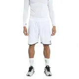 Short deportivo blanco con cintura elástica y ribete negro en el ruedo. Logo de Umbro estampado en la pierna izquierda.