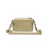 Bolso bandolera Nike Futura Luxe Crossbody color beige con correa ajustable y logo de la marca en el frente.