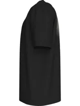 Remera negra de algodón regenerado con cuello redondo, corte regular, mangas cortas y logo CK bordado en el pecho.