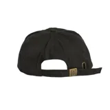 Gorro negro de gabardina con visera curva y logo bordado de Rip Curl en el frente.