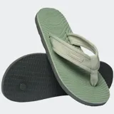 Ojotas Havaianas modelo Surfer Coast color beige con tiras de tela.