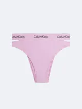 Bombacha Calvin Klein color rosa con cintura alta y elástico con logo de la marca.