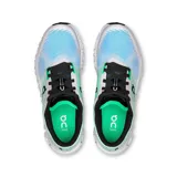 Championes de running Cloud 6 Push, color blanco con detalles en celeste, verde y negro.