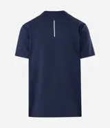 Remera deportiva masculina color azul marino, de corte comfort, cuello redondo y manga corta. Confeccionada en tech fleece con tecnología Dry, que permite la transpiración y secado rápido.
