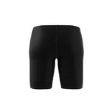 Short de baño negro ajustado, con logo Adidas blanco en la pierna derecha.