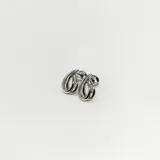 Par de aros de plata 925 con forma de gota y circonias incrustadas.