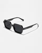 Gafas de sol unisex Hawkers modelo Minimal Max, de acetato negro con lentes rectangulares oscuras.