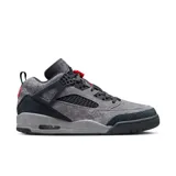 Championes Jordan Spizike Bajo de hombre, color gris con detalles en negro y rojo.