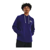 Buzo Under Armour Rival Terry de hombre, color gris jaspeado, con capucha y cordones ajustables. Logo de la marca estampado en el pecho.