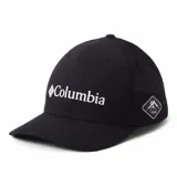 Gorra negra de Columbia con logo de la marca bordado en blanco en el frente y logo con montaña y año 1938 en el lateral.