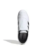 Championes Adidas Tekwen, color blanco con las tres tiras negras, sin cordones y con ajuste de velcro.
