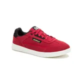 Championes Caterpillar Pause Retro T-Toe color rojo con detalles en negro y suela blanca.