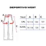 Pantalón deportivo gris jaspeado, corte ancho y holgado, con cordón ajustable en la cintura y detalle de etiqueta con texto en el bolsillo lateral.