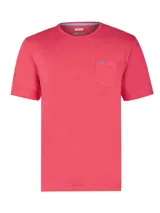 Remera celeste de algodón orgánico, corte regular fit, con cuello redondo y bolsillo en el pecho con logo bordado de la marca.